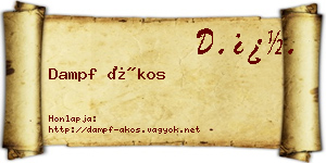 Dampf Ákos névjegykártya